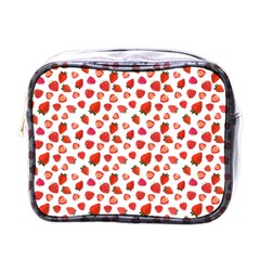 Watercolor Strawberry Mini Toiletries Bag (one Side) by SychEva