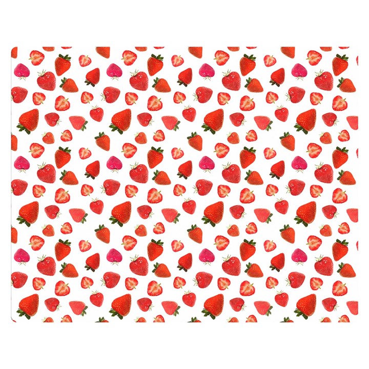 Watercolor Strawberry Two Sides Premium Plush Fleece Blanket (Medium)