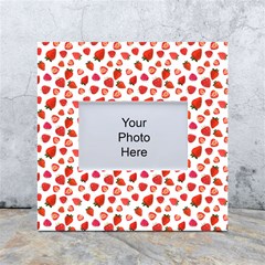 Watercolor Strawberry White Box Photo Frame 4  X 6 