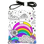 Rainbow Fun Cute Minimal Doodle Drawing 3 Shoulder Sling Bag Front