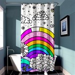 Rainbow Fun Cute Minimal Doodle Drawing 3 Shower Curtain 36  x 72  (Stall)  Curtain(36 X72 ) - 33.26 x66.24  Curtain(36 X72 )