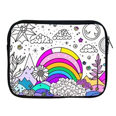 Rainbow Fun Cute Minimal Doodle Drawing 3 Apple Ipad 2/3/4 Zipper Cases