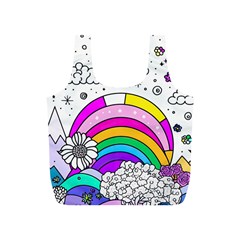 Rainbow Fun Cute Minimal Doodle Drawing 3 Full Print Recycle Bag (s)