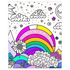 Rainbow Fun Cute Minimal Doodle Drawing 3 Drawstring Bag (small)