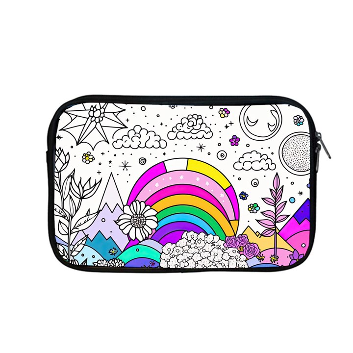 Rainbow Fun Cute Minimal Doodle Drawing 3 Apple MacBook Pro 13  Zipper Case