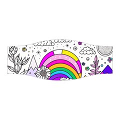 Rainbow Fun Cute Minimal Doodle Drawing 3 Stretchable Headband