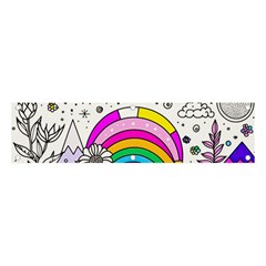 Rainbow Fun Cute Minimal Doodle Drawing 3 Banner And Sign 4  X 1 