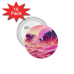 Waves Ocean Sea Tsunami Nautical 5 1 75  Buttons (10 Pack)