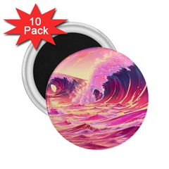 Waves Ocean Sea Tsunami Nautical 5 2 25  Magnets (10 Pack) 