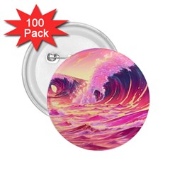 Waves Ocean Sea Tsunami Nautical 5 2 25  Buttons (100 Pack) 