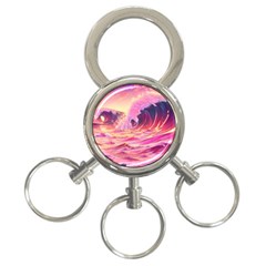 Waves Ocean Sea Tsunami Nautical 5 3-ring Key Chain by Jancukart