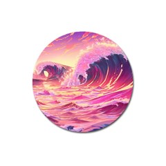 Waves Ocean Sea Tsunami Nautical 5 Magnet 3  (round)