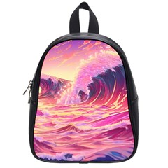 Waves Ocean Sea Tsunami Nautical 5 School Bag (small) by Jancukart