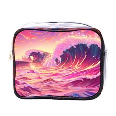 Waves Ocean Sea Tsunami Nautical 5 Mini Toiletries Bag (one Side) by Jancukart