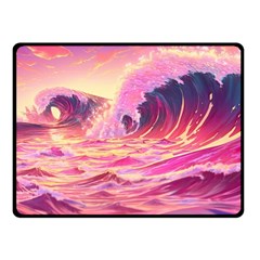 Waves Ocean Sea Tsunami Nautical 5 Fleece Blanket (small)