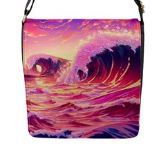 Waves Ocean Sea Tsunami Nautical 5 Flap Closure Messenger Bag (l) by Jancukart