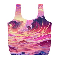 Waves Ocean Sea Tsunami Nautical 5 Full Print Recycle Bag (l)