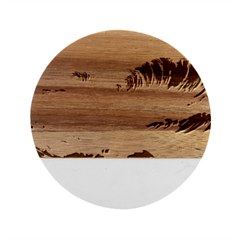 Waves Ocean Sea Tsunami Nautical 5 Marble Wood Coaster (round) by Jancukart