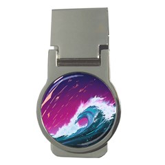 Tsunami Waves Ocean Sea Nautical Nature Water Unique Money Clips (round) 