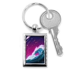 Tsunami Waves Ocean Sea Nautical Nature Water Unique Key Chain (rectangle)