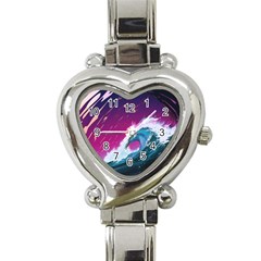 Tsunami Waves Ocean Sea Nautical Nature Water Unique Heart Italian Charm Watch