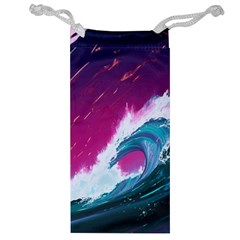 Tsunami Waves Ocean Sea Nautical Nature Water Unique Jewelry Bag by Jancukart