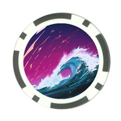 Tsunami Waves Ocean Sea Nautical Nature Water Unique Poker Chip Card Guard (10 Pack)