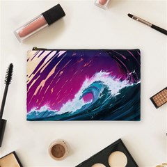 Tsunami Waves Ocean Sea Nautical Nature Water Unique Cosmetic Bag (medium) by Jancukart