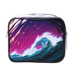 Tsunami Waves Ocean Sea Nautical Nature Water Unique Mini Toiletries Bag (one Side) by Jancukart