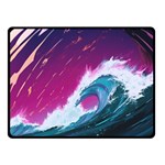 Tsunami Waves Ocean Sea Nautical Nature Water Unique Fleece Blanket (Small) 50 x40  Blanket Front