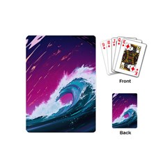 Tsunami Waves Ocean Sea Nautical Nature Water Unique Playing Cards Single Design (mini) by Jancukart