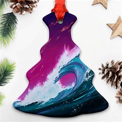 Tsunami Waves Ocean Sea Nautical Nature Water Unique Ornament (christmas Tree) 