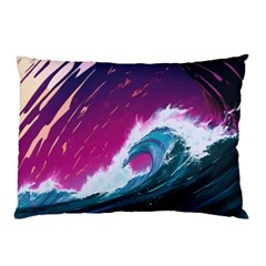 Tsunami Waves Ocean Sea Nautical Nature Water Unique Pillow Case (two Sides) by Jancukart