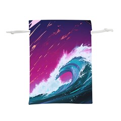 Tsunami Waves Ocean Sea Nautical Nature Water Unique Lightweight Drawstring Pouch (m) by Jancukart