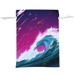 Tsunami Waves Ocean Sea Nautical Nature Water Unique Lightweight Drawstring Pouch (xl) by Jancukart