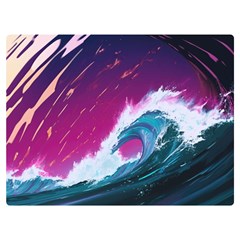 Tsunami Waves Ocean Sea Nautical Nature Water Unique Two Sides Premium Plush Fleece Blanket (extra Small) by Jancukart