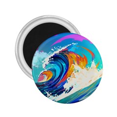 Tsunami Waves Ocean Sea Nautical Nature Water Art 2 25  Magnets by Jancukart