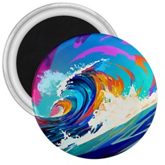 Tsunami Waves Ocean Sea Nautical Nature Water Art 3  Magnets