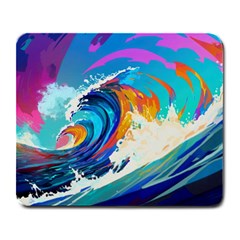 Tsunami Waves Ocean Sea Nautical Nature Water Art Large Mousepad