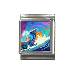 Tsunami Waves Ocean Sea Nautical Nature Water Art Italian Charm (13mm) by Jancukart