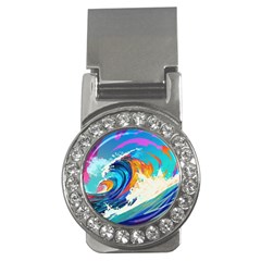 Tsunami Waves Ocean Sea Nautical Nature Water Art Money Clips (cz)  by Jancukart