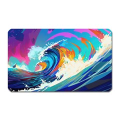 Tsunami Waves Ocean Sea Nautical Nature Water Art Magnet (rectangular) by Jancukart