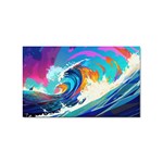 Tsunami Waves Ocean Sea Nautical Nature Water Art Sticker Rectangular (100 pack) Front