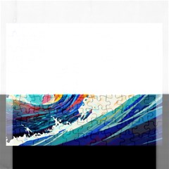 Tsunami Waves Ocean Sea Nautical Nature Water Art Rectangular Jigsaw Puzzl