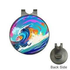 Tsunami Waves Ocean Sea Nautical Nature Water Art Hat Clips with Golf Markers