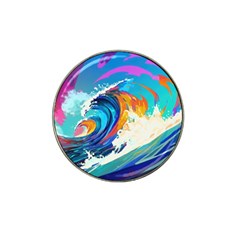 Tsunami Waves Ocean Sea Nautical Nature Water Art Hat Clip Ball Marker (4 Pack) by Jancukart