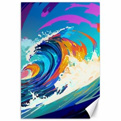 Tsunami Waves Ocean Sea Nautical Nature Water Art Canvas 20  x 30 