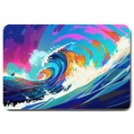 Tsunami Waves Ocean Sea Nautical Nature Water Art Large Doormat 30 x20  Door Mat