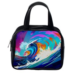 Tsunami Waves Ocean Sea Nautical Nature Water Art Classic Handbag (One Side)