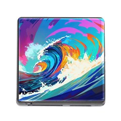 Tsunami Waves Ocean Sea Nautical Nature Water Art Memory Card Reader (Square 5 Slot)